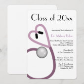 Stethoscope Medical School Afstuderen Aankondiging (Voorkant / Achterkant)