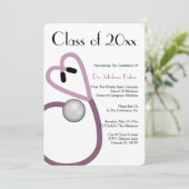 Stethoscope Medical School Afstuderen Aankondiging (Staand voorkant)