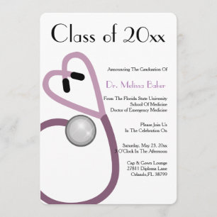 Stethoscope Medical School Afstuderen Aankondiging