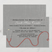 Stethoscope Medical School Afstuderen Uitnodiging (Voorkant / Achterkant)