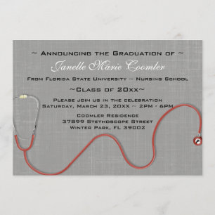 Stethoscope Medical School Afstuderen Uitnodiging
