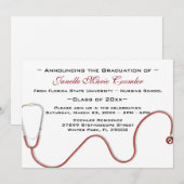Stethoscope Medical School Afstuderen Uitnodiging (Voorkant / Achterkant)