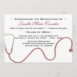 Stethoscope Medical School Afstuderen Uitnodiging