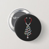 Stethoscope Medical Supplies Kerstboomverlichting Ronde Button 5,7 Cm (Voorkant /achterkant)