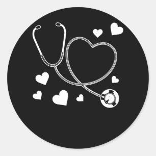 Stethoscope Nurse Love Hospital Ronde Sticker