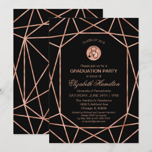 Stethoscope Nursing School Afstudeerder Party Roos Kaart