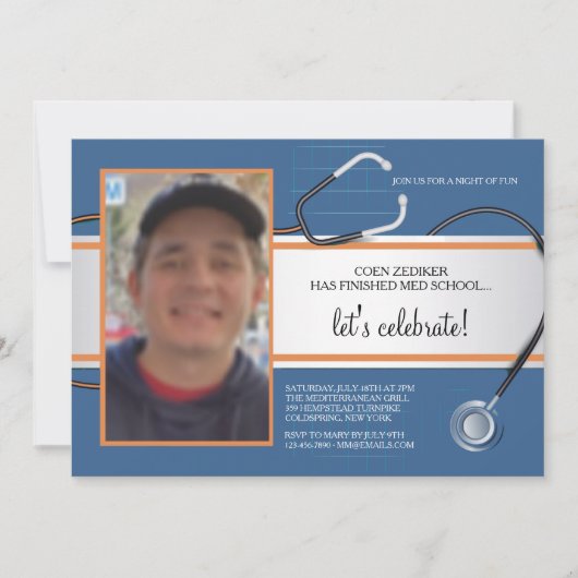 Stethoscope Photo Custom Invitations Kaart (Voorkant)