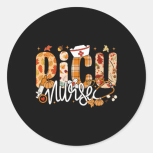 Stethoscope Picu Nurse Herfst Yall Autumn Leaves T Ronde Sticker