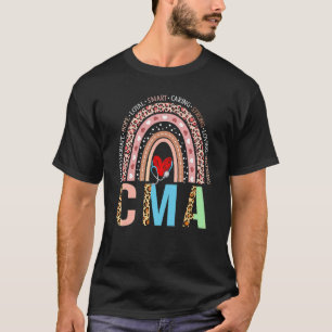 Stethoscope Rainbow Cma Caring Strong Loing Nurse T-shirt