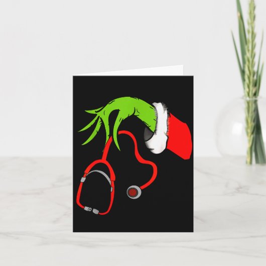 Stethoscope Santa Funny Christmas Xmas Nurse Nursi Kaart (Voorkant)