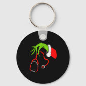 Stethoscope Santa Funny Christmas Xmas Nurse Nursi Sleutelhanger (Voorkant)