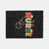 Stethoscope Santa Hat Reindeer Xmas Christmas Nurs Fleece Deken (Voorkant (Horizontaal))