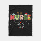 Stethoscope Santa Hat Reindeer Xmas Christmas Nurs Fleece Deken (Voorkant)