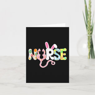 Stethoscope Scrub Nurse Life Easter Day Cute Bunny Kaart