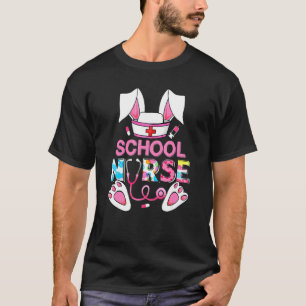 Stethoscope Scrub School Nurse Life Bunny Ears Eas T-shirt