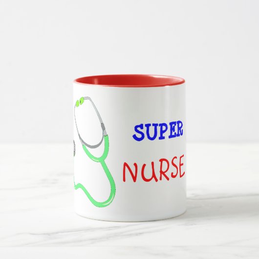 Stethoscope Super Nurse Coffee Mok (Midden)