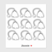 Stethoscopen Artsen Verpleegkundigen 6" x 6" Vinyl Sticker (Vel)