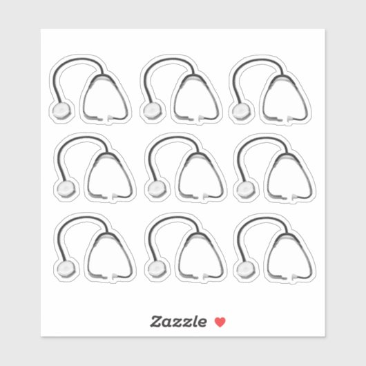 Stethoscopen Artsen Verpleegkundigen 6" x 6" Vinyl Sticker (Vel)