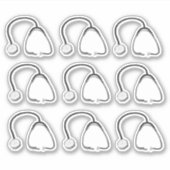 Stethoscopen Artsen Verpleegkundigen 6" x 6" Vinyl Sticker (Voorkant)