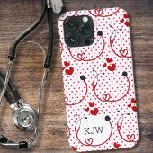 Stethoscopen en harten Monogram Case-Mate iPhone Case