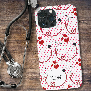 Stethoscopen en harten Monogram Case-Mate iPhone Case