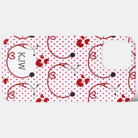 Stethoscopen en harten Monogram Case-Mate iPhone Case (Achterkant (horizontaal))