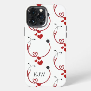 Stethoscopen en harten Monogram iPhone 13 Pro Max Hoesje