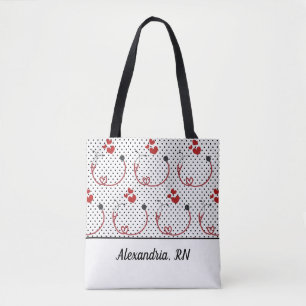 Stethoscopen, hart- en pooldots tote bag