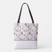 Stethoscopen, hart- en pooldots tote bag (Achterkant)