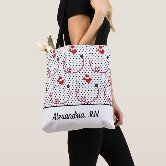 Stethoscopen, hart- en pooldots tote bag (Dichtbij)