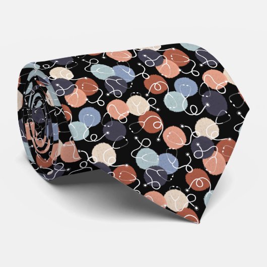  stethoscopen op zwart stropdas (Opgerold)