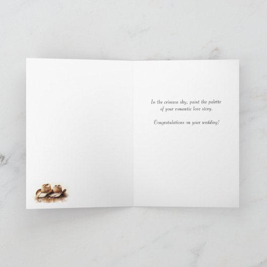 Stetson & Kant Bruiloft: Crimson Romance Kaart (Binnen)