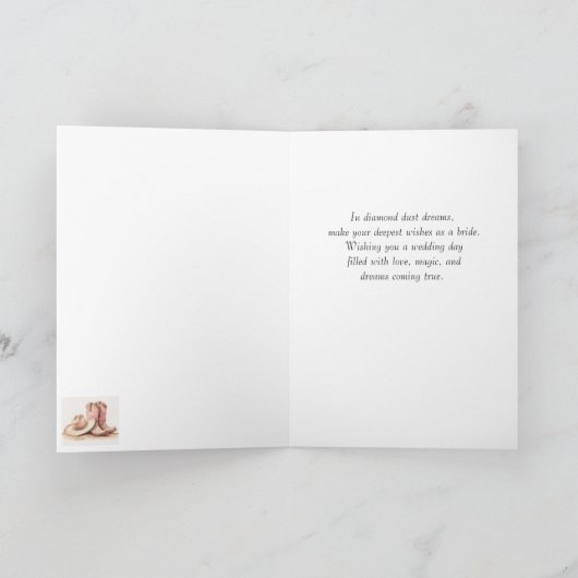 Stetson & Kant bruiloft: Diamond Dust Kaart (Binnen)