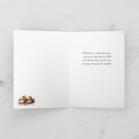 Stetson & Kant bruiloft: Hitched in Cowboy Harmony Kaart (Binnen)
