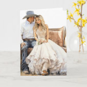 Stetson & Kant bruiloft: Hitched in Cowboy Harmony Kaart (Gele Bloem)