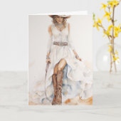 Stetson & Kant Bruiloft: Lariat Liefde Kaart (Gele Bloem)