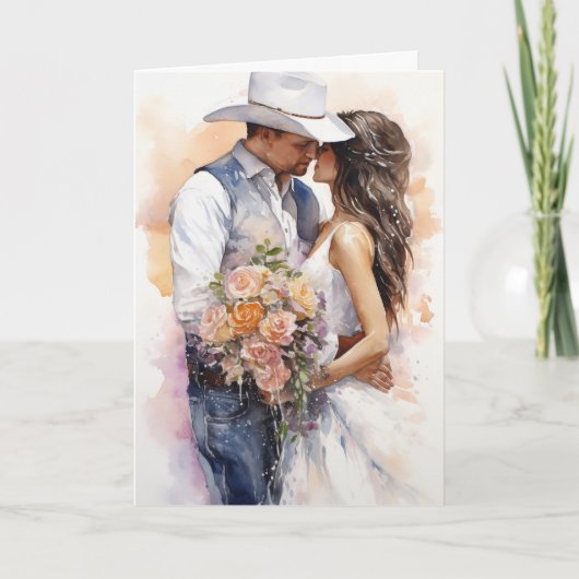 Stetson & Kant Bruiloft: Lariat van de Liefde Kaart (Voorkant)