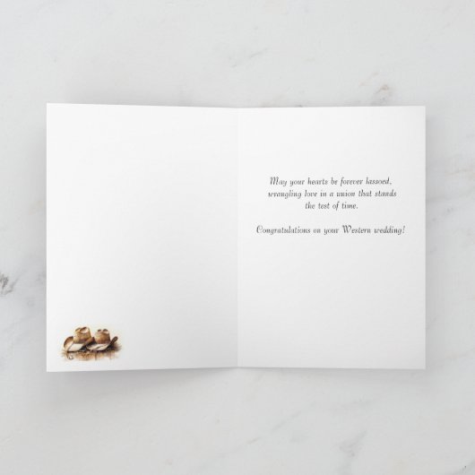 Stetson & Kant Bruiloft: Lassoed Harten Kaart (Binnen)
