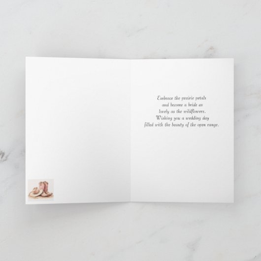 Stetson & Kant Bruiloft: Prairie Petals Kaart (Binnen)