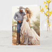 Stetson & Kant Bruiloft: Rustieke fluisteraars Kaart (Gele Bloem)