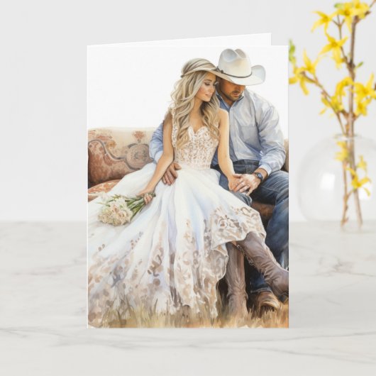 Stetson & Kant Bruiloft: Stetson Serenade Kaart (Gele Bloem)