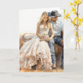 Stetson & Lace Trouwen: Whispers on the Wind Kaart (Gele Bloem)