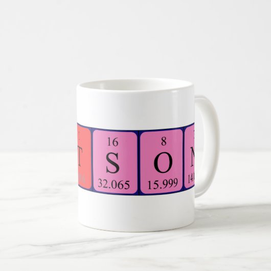 Stetson periodieke lijstnaam mok (Voorkant rechts)