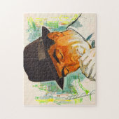 Stetson pet man dat een sigaret verlicht legpuzzel (Verticaal)