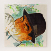 Stetson pet man dat een sigaret verlicht legpuzzel (Horizontaal)