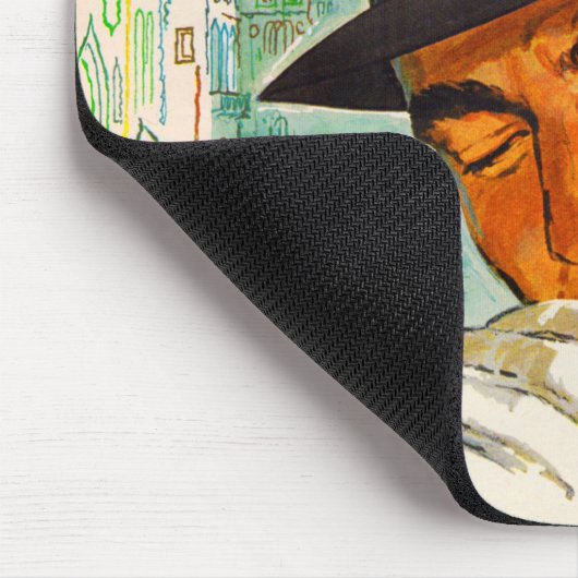 Stetson pet man dat een sigaret verlicht muismat (Hoek)