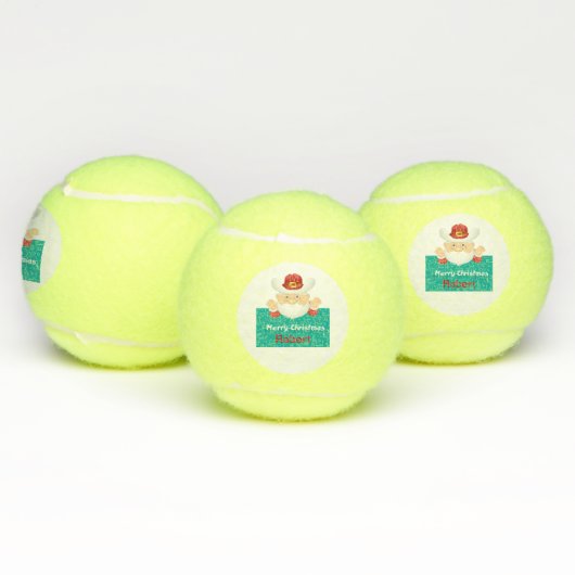 Stetson Santa Gepersonaliseerde naam Custom Christ Tennisballen (Multi)