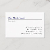 Steuerberater Visitenkarte Visitekaartje (Voorkant)