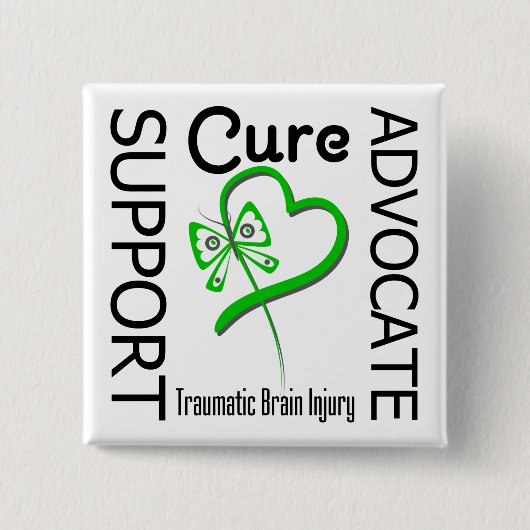 Steun Advocate Cure 2 Traumatic Brain Injury Vierkante Button 5,1 Cm (Voorkant)
