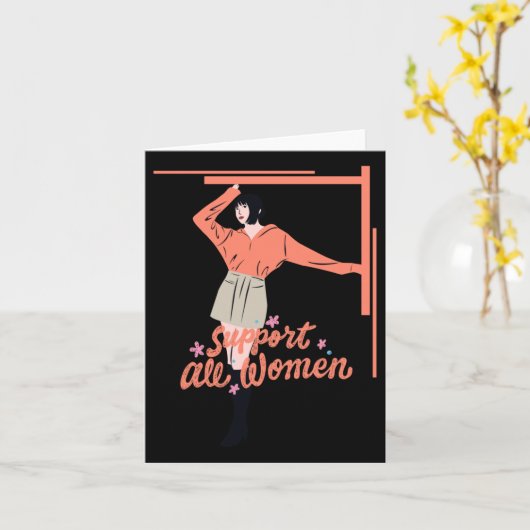 Steun alle vrouwen 2 kaart (Gele Bloem)